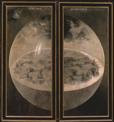 La creación del mundo, puertas cerradas del tríptico 